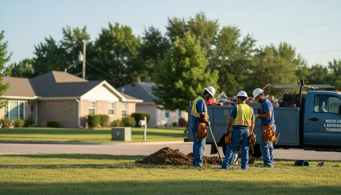 Residential water line and bathroom plumbing service in Barberton, OH